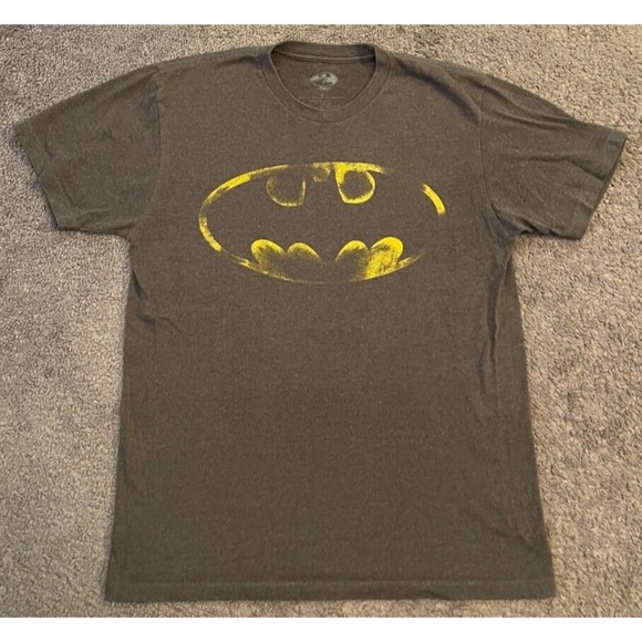 Men's DC Batman Gray Retro Style Logo T-Shirt Size Medium - Picture 1 of 6